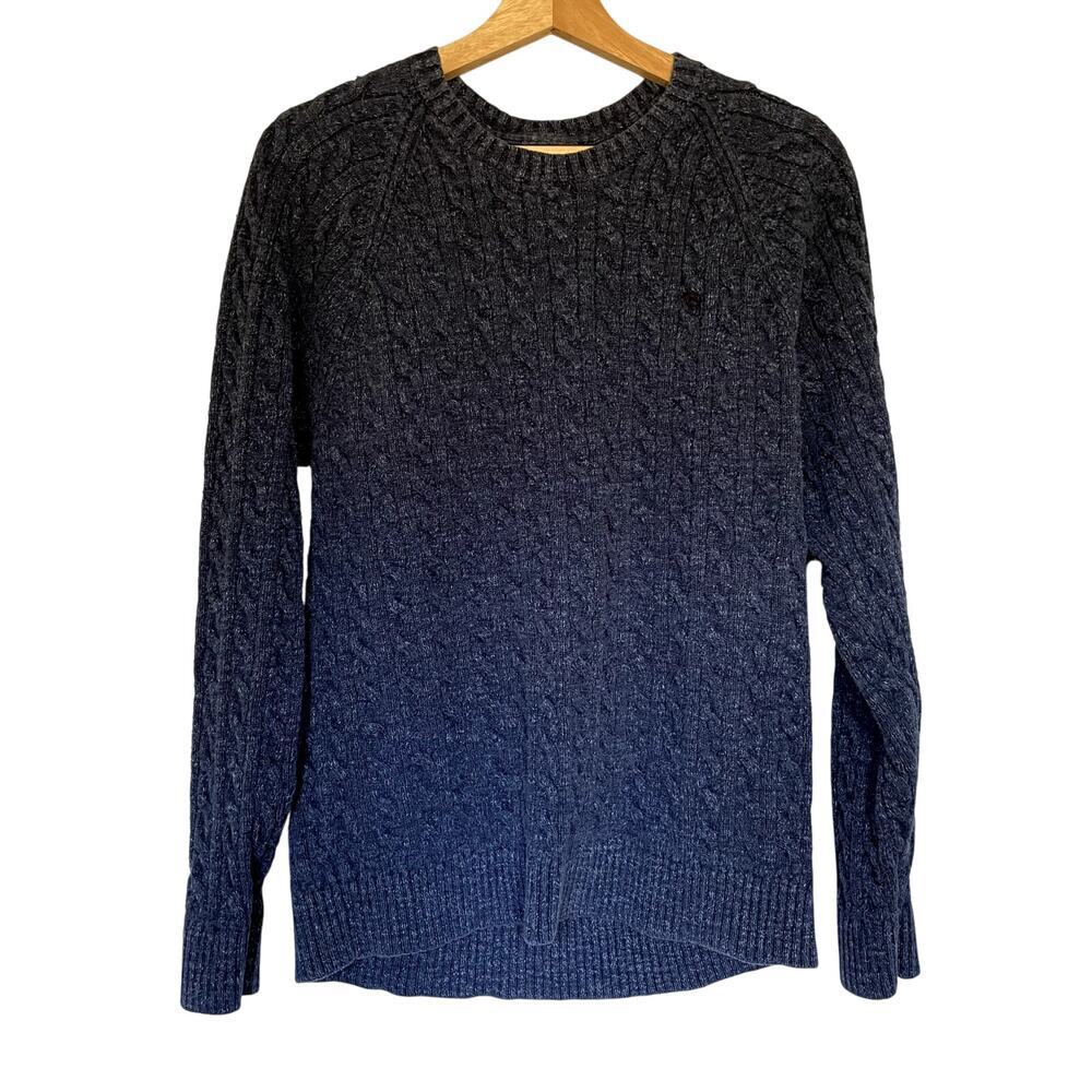 Abercrombie & Fitch navy cableknit sweater pullover men's size large casual warm